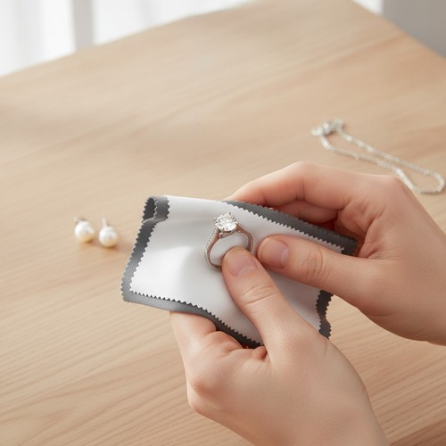 Silver polishing cloth pcs - silver,